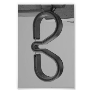 アルファベット文字写真B8白黒4x6 フォトプリント