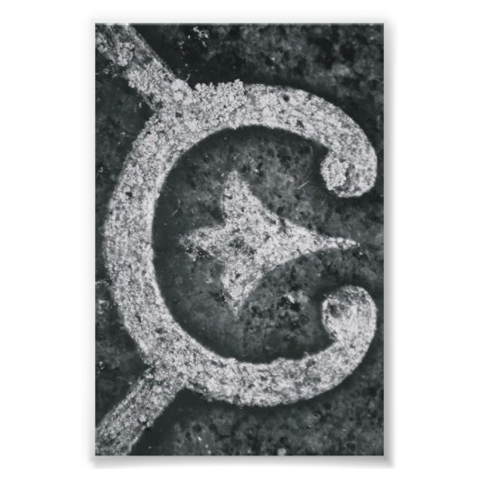 アルファベット文字写真C1白黒4x6 フォトプリント (正面)