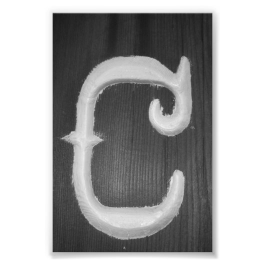 アルファベット文字写真C6白黒4x6 フォトプリント (正面)