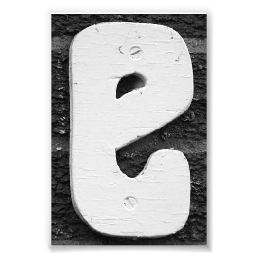 アルファベット文字写真E10白黒4x6 フォトプリント (正面)