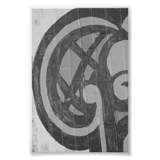 アルファベット文字写真G4白黒4x6 フォトプリント (正面)