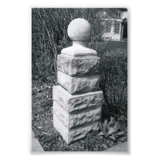 アルファベット文字写真I8白黒4x6 フォトプリント (正面)