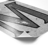 アルファベット文字写真M3白黒4x6 フォトプリント (角)