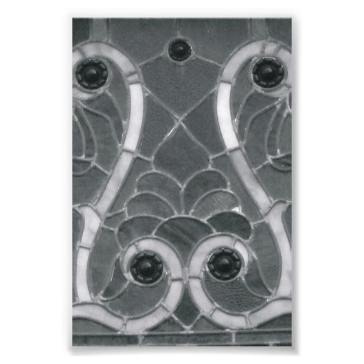 アルファベット文字写真W1白黒4x6 フォトプリント (正面)