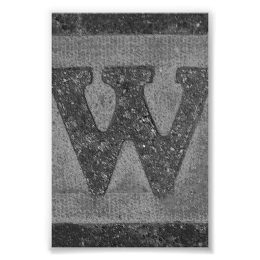 アルファベット文字写真W3白黒4x6 フォトプリント (正面)