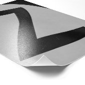 アルファベット文字写真Z1白黒4x6 フォトプリント (角)