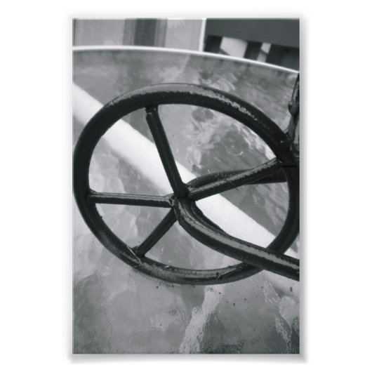 アルファベット文字撮影Q2白黒4x6 フォトプリント (正面)