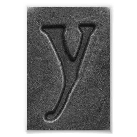 アルファベット文字撮影Y6白黒4x6 フォトプリント (正面)