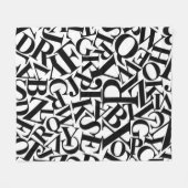 アルファベット文字 フリースブランケット (正面(横))