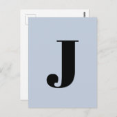 アルファベット文字 |ミニマカスタムリストモダンブルー ポストカード (正面/裏面)