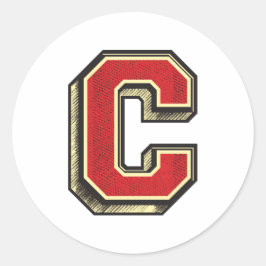 アルファベット文字✪ C ✪ヴィンテージスタイル ラウンドシール