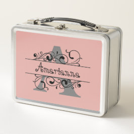 アルファベット文字Aのペルソナライズされた名前 メタルランチボックス