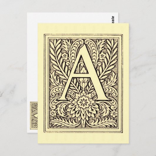 アルファベット文字Aはがき ポストカード (正面/裏面)