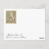 アルファベット文字A ポストカード (裏面)