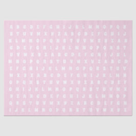 アルファベット文字Abcパターンライトピンク白い贈り物 薄葉紙