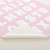 アルファベット文字Abcピンクの白い子供 シェルパブランケット (3/4)