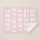 アルファベット文字Abcピンクの白い子供 シェルパブランケット (正面(横))