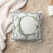 アルファベット文字Cラベンダーユーカリ クッション (ブランケット)