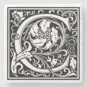 アルファベット文字Cヴィンテージ石コースター ストーンコースター (正面)