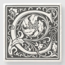 アルファベット文字Cヴィンテージ石コースター