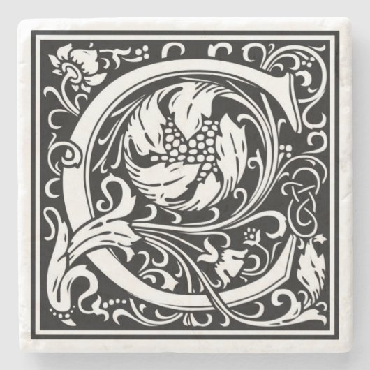 アルファベット文字Cヴィンテージ石コースター ストーンコースター (正面)