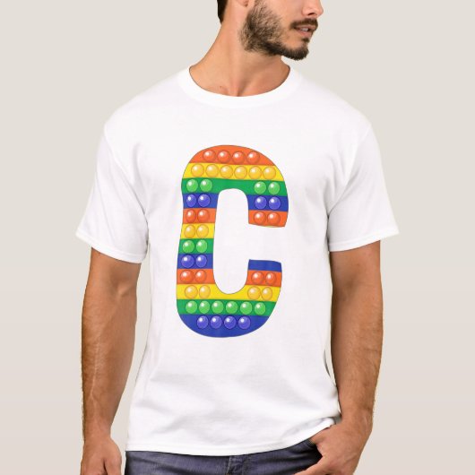 アルファベット文字C大文字Fidget ポップ・アートの Itおもしろい Matc Tシャツ (正面)