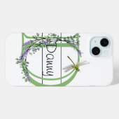 アルファベット文字D、水色ラベンダートンフライ Case-Mate iPhoneケース (裏面 (横))