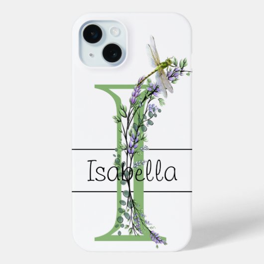 アルファベット文字I、水色ラベンダードラゴンフライ Case-Mate iPhoneケース (裏面)