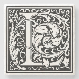 アルファベット文字Lヴィンテージ石コースター ストーンコースター