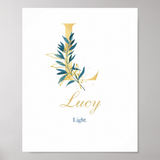 アルファベット文字L壁ポスター名と意味 ポスター (正面)