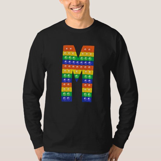 アルファベット文字M大文字Fidget It ポップ・アートの Matching P Tシャツ (正面)