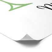 アルファベット文字N水色ラベンダーユーカリ ポスター (角)