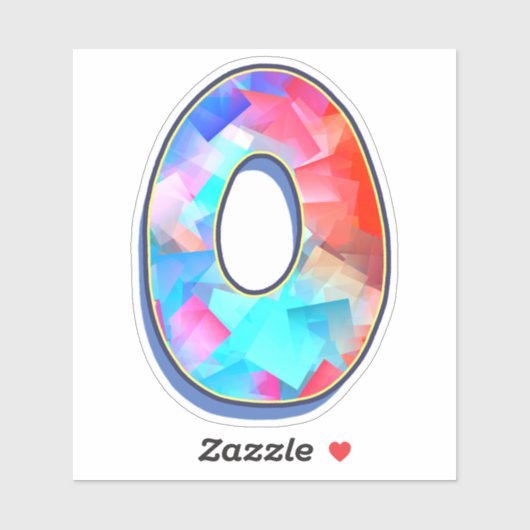 アルファベット文字O_文字 シール (シート)