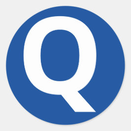 アルファベット文字'Q'ステッカー ラウンドシール