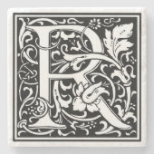 アルファベット文字Rヴィンテージ石コースター ストーンコースター (正面)