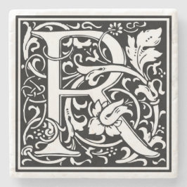 アルファベット文字Rヴィンテージ石コースター ストーンコースター