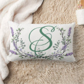 アルファベット文字Sラベンダーユーカリ ランバークッション (ブランケット)
