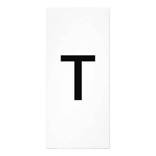 アルファベット文字T学の教育カード ラックカード (正面)