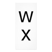 アルファベット文字WとX学の教育カード ラックカード (正面)