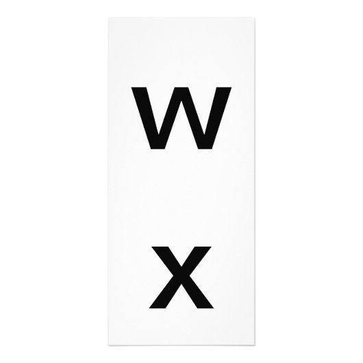 アルファベット文字WとX学の教育カード ラックカード (裏面)