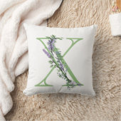 アルファベット文字X水色ラベンダーユーカリ クッション (ブランケット)