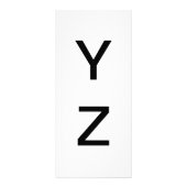 アルファベット文字YとZ学の教育カード ラックカード (正面)