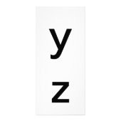 アルファベット文字YとZ学の教育カード ラックカード (裏面)