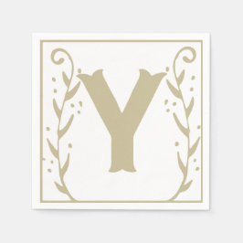 アルファベット文字Yブロック赤男女兼用ちゃんシャワー スタンダードカクテルナプキン