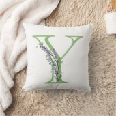 アルファベット文字Yラベンダーユーカリ クッション (ブランケット)