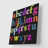 アルファベット時計 スクエア壁時計 (傾斜)