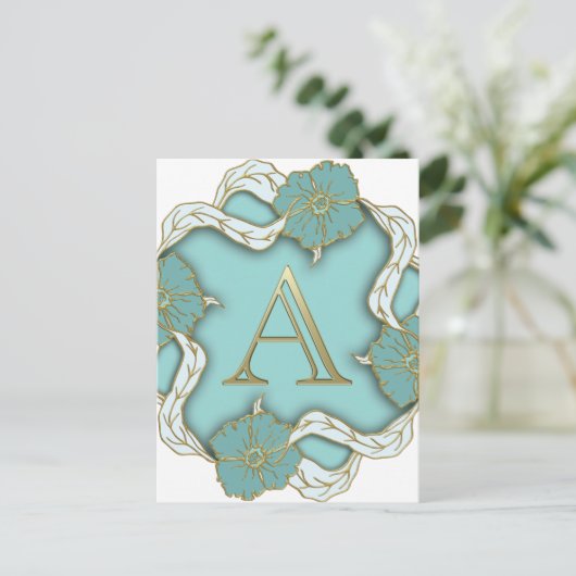 アルファベット最高のイニシャルモノグラムの背景 ポストカード (スタンド正面)