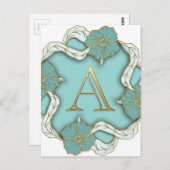 アルファベット最高のイニシャルモノグラムの背景 ポストカード (正面/裏面)