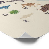 アルファベット木目動物ポスター ポスター (角)