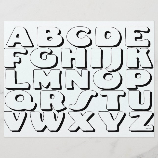 アルファベット着色シートランチョンマット (正面)